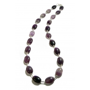 Long Purple Beaded Fluorite Necklace Long Purple Beaded Fluorite Necklace